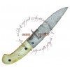 BONE COLLECTOR FOLDING DAMASCUS KNIFE WITH LEATHER SHEATH